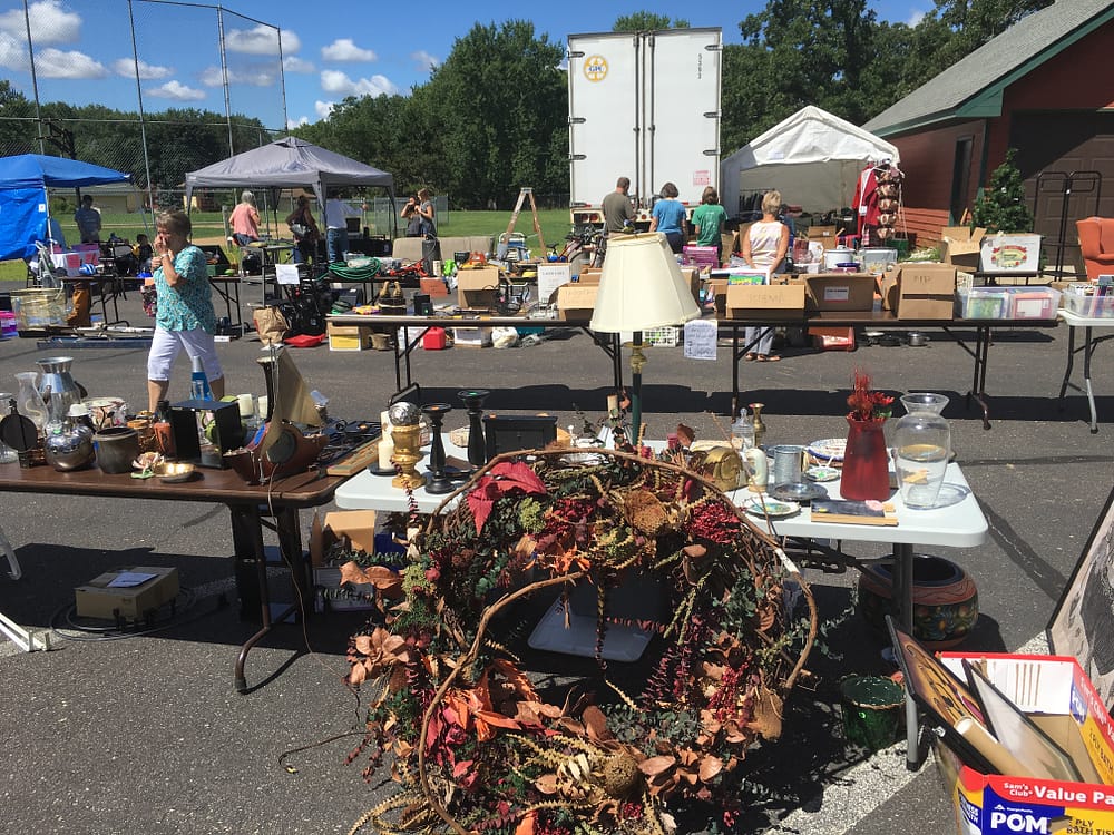 Getting rid of some stuff at our church garage sale (proceeds went for our support)